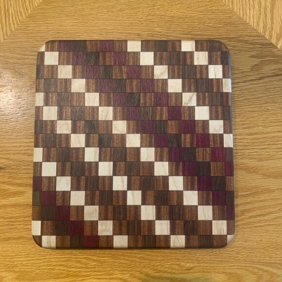 Cutting Board Walnut / Sapele / Purple Heart / Maple Hardwoods Hand Crafted - Picture 4 of 8